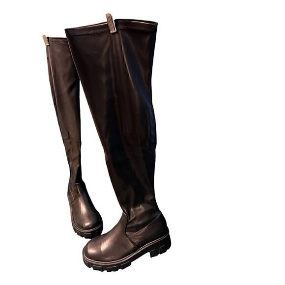 ASOS Glamorous Over-The-Knee Chunky Sole Boots With Side Zipper Closure, size 7 - Picture 5 of 7